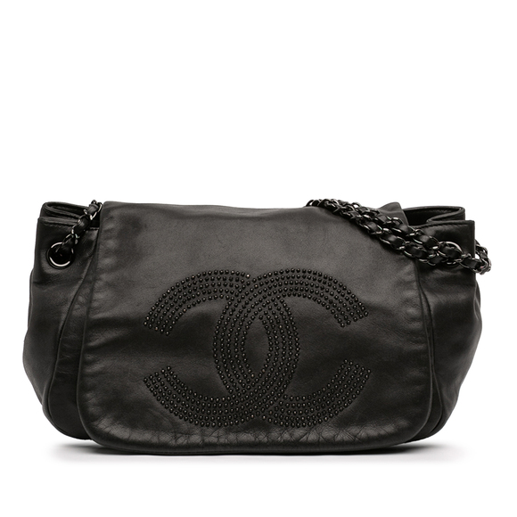 Chanel Handbags - Pre-Loved Chanel Lambskin Studded CC Accordion Flap